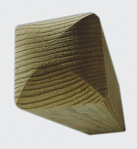Vierkantpfosten - Dekorpfosten Kopfform 2 x rund - Kreuzholz - 9x9 cm
